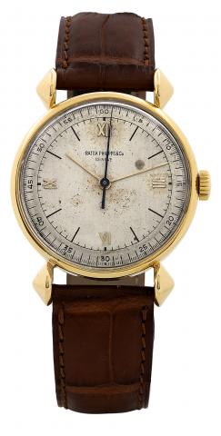 Ref. 1536.Patek Philippe Cie, Geneve, No. 861721, case No. 650003, Ref. 1536. Made circa 1940..Fine and rare, center seconds, 18K yellow gold wristwatch.