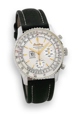 Spatiographe Montbrillant.Breitling, Automatic Chronograph, case No. 0903.Ref. A36030.1. Made in the late 1990s..Fine, self-winding, stainless steel wristwatch with round button.chronograph, special 10-minute totalizer, 3-hour register.slide-rule and a st
