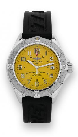 White Gold Super Ocean.Breitling, Super Ocean Professional Automatic,.No. 10/25, case No. 824887, Ref. J10040. Made in a limited.edition of 25 pieces in 2004, sold in November 2005..Fine, self-winding, water-resistant 18K white gold wristwatch.with date, 