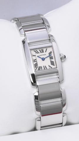 Tankissime.Cartier, Tankissime, case No. 298758CE, Ref..2825. Sold on December 16, 2007..Very fine and very elegant, square, heavy, water-resistant 18K.white gold lady