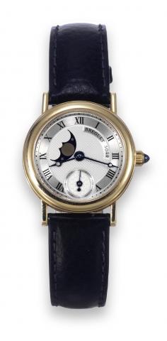 Moon Phase.Breguet, No. 3042, Ref. 8210. Made in the 2000's..Fine and elegant, water-resistant, 18K yellow gold lady
