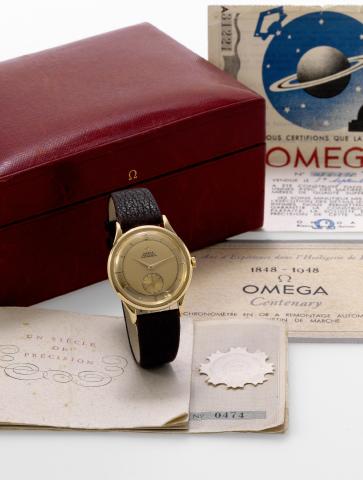 Yellow Gold Centenary.Omega, Automatic, Chronom