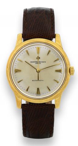 Vacheron Constantin, Geneve, Automatic, No..541034, case No. 368598, Ref. 6038. Made in.1958..Very fine, water-resistant, center seconds, self-winding 18K.yellow gold wristwatch with an 18K yellow gold buckle.