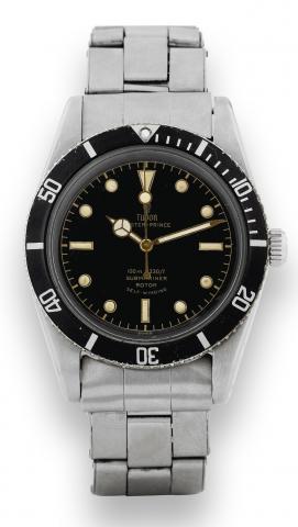 Ref. 7922, No Crown Guard Submariner.Tudor Submariner, 100m/330ft, Rotor Self-.Winding, Ref. 7922, case made by Rolex, Geneva. Made.in 1958..Fine center seconds, self-winding, water resistant to 100 m..stainless steel diver's wristwatch