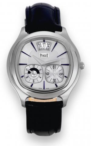 Black Tie Emperador Dual Time.Piaget, Black Tie Emperador Dual Time-Zone.Limited Edition , No. 30/30, case No. 968042, Ref. PI0466..Made in a limited edition of 30 pieces, circa 2007..Very fine, large, two time zone, self-winding, water-resistant.platinum