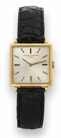 Vacheron Constantin, Geneve, No. 615157, case No. 418792, Ref. 6290, made circa 1965..Very fine, extra-flat, square, 18K yellow gold wristwatch