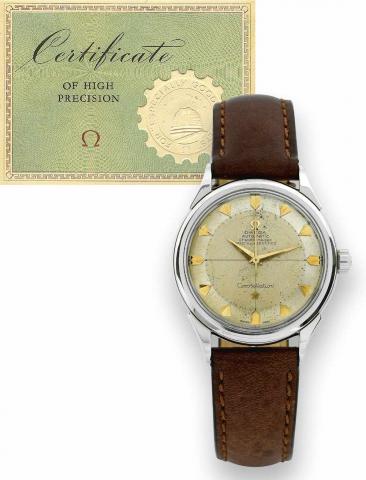 Constellation.Omega, Constellation, Automatic Chronometer.Officially Certified, Ref. 2782-3 SC. Production of this model.started in 1952..Fine, center seconds, self-winding, water-resistant, stainless.steel chronometer wristwatch with original numbered.ch