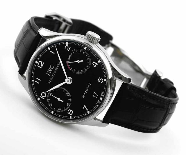 Portuguese Automatic 7 Days.International Watch Co., Schaffhausen, Portuguese, 7 Days Power Reserve, Automatic, No. 2701926, case.No. 3159533, Ref. 500106. Made circa 2005..Fine, large, self-winding, water-resistant, stainless steel wristwatch with date, 
