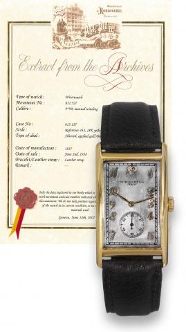 Ref. 433, Yellow Gold Curved.Patek Philippe Co., Gen