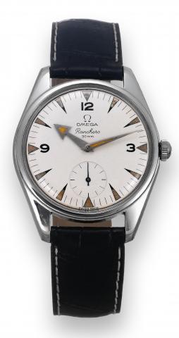 Omega, Ranchero, 30 mm.movement No. 16927442.Ref. CK 2990-1. Made circa.1958..Fine and rare, water-resistant, stainless.steel wristwatch..To be sold without reserve