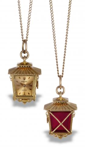 Rolex Lantern Pendant.Rolex, Precision, Ref. 8784. Made in the 1950's..Fine and unusual, 18K yellow gold keyless lady