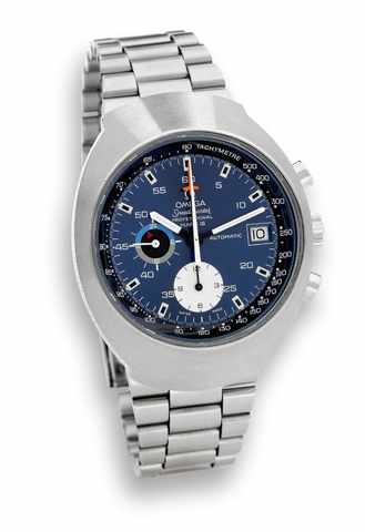 Omega Speedmaster Professional Mark III.Omega, Speedmaster Professional Mark III, Automatic.Ref. ST 176.0002. Made circa 1972..Fine and rare, tonneau-shaped, self-winding, waterresistant.stainless steel wristwatch with date, round button.chronograph, 12-h
