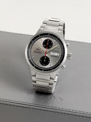 IWC for Prada.IWC, (International Watch Co.), Schaffhausen, Prada -.GST Chronograph, Automatic, No. 1260/2000, case No..2938655, Ref. 3708. Made in a limited edition of 2000.examples in 2002 in honor of Prada's participation in the 2003.America