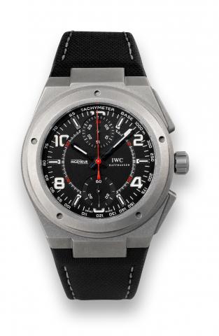 IWC Ingenieur AMG.IWC, International Watch Co., Schaffhausen, Ingenieur -.AMG, Automatic, case No. 3109902, Ref. 372504. Made.exclusively for Mercedes-AMG in 2004..Very fine, tonneau-shaped, self-winding, water-resistant.titanium wristwatch with square bu