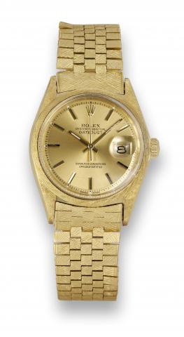 Rolex Ref. 1602 Yellow Gold datejust.Rolex, Oyster Perpetual, DateJust, Superlative Chronometer.Offcially Certified, case No. 8600469, Ref. 1602/1601. Made.in 1962..Fine and rare, center seconds, water resistant, self-winding.18K yellow gold wristwatch wi