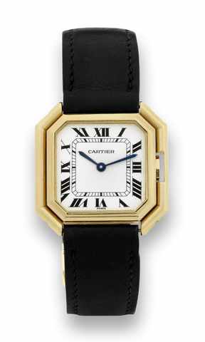Cartier Ceinture.Cartier, Paris, Ceinture, Ref. 957. Made in the 1980s..Fine, octagonal, self-winding, 18K yellow gold mid-size.wristwatch with an 18K yellow gold Cartier deployant clasp..To be sold without reserve