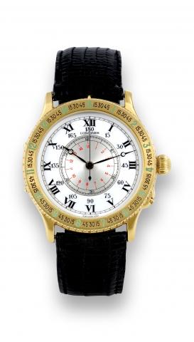 Longines Lindbergh.Hour Angle Watch.Longines, Lindbergh - Hour Angle.Watch, No. 5/10, case No. 628.5252.Ref. 26.279.272, replica of the famous.navigator's watch, invented by Col. Chas..A. Lindbergh and Longines in 1927, US.Pat. 1923305. Produced in a limi
