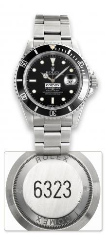 Rolex Ref. 16610 COMEX Submariner.Rolex, Oyster Perpetual Date, Comex, Submariner, 1000ft=.300m, Superlative Chronometer,Officially Certified, case.No. N398410, Ref. 16610, COMEX 6323. Made in 1992..Very fine and very rare, center seconds, self-winding, w