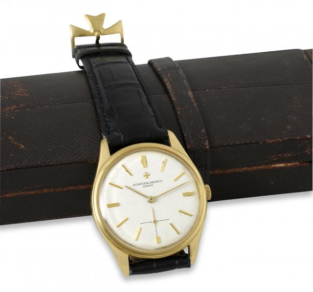 Vacheron Constantin Yellow Gold.Vacheron Constantin, Geneve, movement No. 515103, case.No. 366158, Ref. 6308. Made in the 1960s..Very fine, water resistant, 18K yellow gold wristwatch with an.18K yellow gold Vacheron Constantin buckle..Accompanied by a 