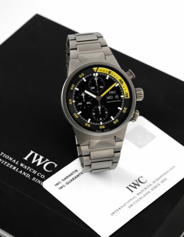 IWC Titanium - Aquatimer- Chrono.International Watch Co., Schaffhausen, Aquatimer - Chrono -.Automatic, case No. 3234055, Ref. 3719. Made circa 2008..Fine, large, self-winding, water-resistant, titanium diver
