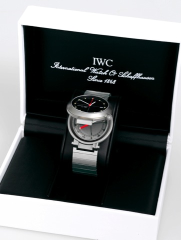 IWC Compass Watch.International Watch Co., Schaffhausen, Porsche Design -.The Compass Watch, Ref. 3511, case No. 2517782..Made circa 1990..Fine and very unusual, anti-magnetic, center seconds, selfwinding.water-resistant, titanium wristwatch with double.c
