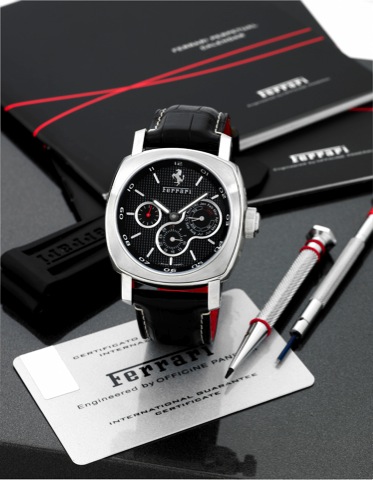 Ferrari - FER 00015 - Perpetual Calendar -.Engineered by Officine Panerai.Ferrari, Perpetual calendar, No. FB 212/247, case No. BB.1261384, Ref. F 6719. Made in a limited series of 247 pieces.to commemorate the 60th anniversary of Ferrari in 2007..Fine, c