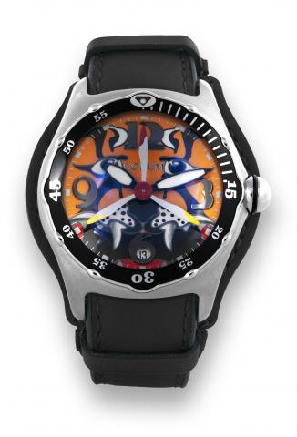 Corum Bubble Limited Edition _ Dive-Bomber.Corum, Bubble-Dive Bomber, case No. 1690285, Ref. 82.180.20. Made in a limited edition in 2004..Fine and unusual, center-seconds, self-winding, water-resistant, curved, stainless steel wristwatch with date, thick