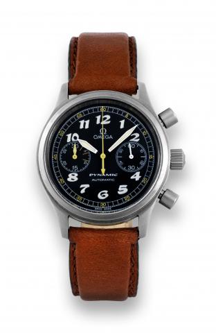 Omega Dynamic Chronograph steel.Omega, Dynamic Chronograph, Automatic, case.No. 56133073, Ref. 5290. Made in the late 1990s..Fine, self-winding, water-resistant, stainless steel wristwatch.with round-button chronograph, register and a stainless steel.Omeg
