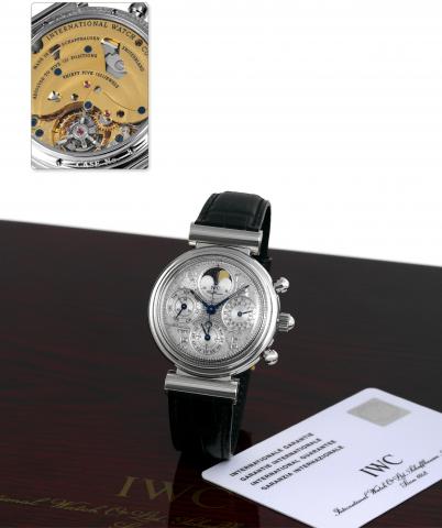 IWC _ White Gold Da Vinci Tourbillon No.1 _ Limited Edition.Leonardo Da Vinci Dial.International Watch Co., Schaffhausen, Da Vinci Tourbillon-Limited Edition.No. 01/50, movement No. 2754425, case No. 2883916, Ref. 3752. Made in a limited.edition of 50 exa