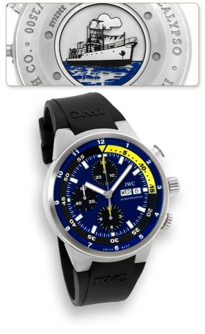 IWC - Aquatimer - Chronograph.Tribute To Calypso.International Watch Co., Schaffhausen, Aquatimer -.Chronograph - Automatic, No. 0375/2500, Ref. 3719. Made.in a limited edition of 2500 pieces in circa 2008. Accompanied by a fitted box, guarantee card, and