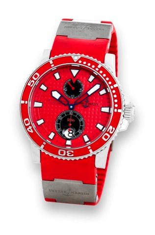 Ulysse Nardin - Red - Marine Chronometer.Ulysse Nardin, Marine Chronometer 1846, Officially Certified.Chronometer, No. 5306, Ref. 263-33. Made in 2007..Fine, self-winding, water-resistant, stainless steel chronometer.wristwatch with date, power reserve, t