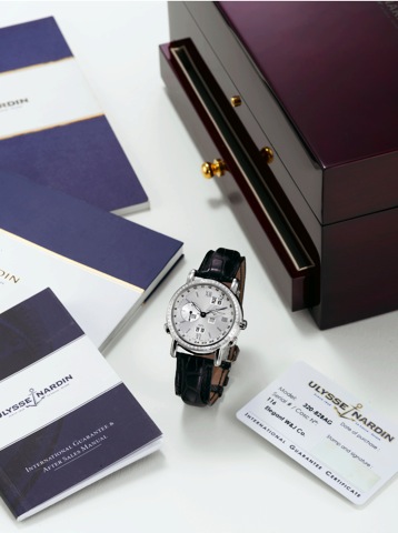 Ulysse Nardin White Gold and diamond Perpetual Calendar - GMT.Ulysse Nardin, Locle Gen