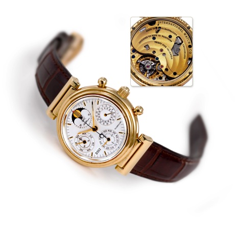 IWC Da Vinci Tourbillon.International Watch Co., Schaffhausen, Da Vinci Tourbillon, No. 029/200, movement.No. 2562463, case No. 2731848, Ref. 3752. Made in a limited edition of 200 examples.in 18K yellow gold. Production of this reference started in 2000.