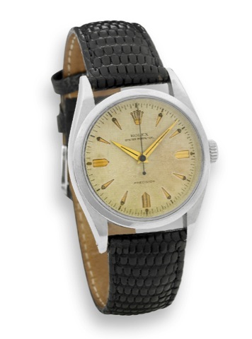 Rolex - Ref. 6298 - Pre-Explorer - Linen Dial.Rolex, Oyster Perpetual, Precision, case No. 929835.Ref. 6298. Made in 1953..Fine and rare, center seconds, self-winding, water-resistant.stainless steel wristwatch.