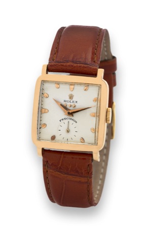 Rolex - Ref. 4471 - Pink Gold - 3 Star Dial.Rolex, Precision, Ref. 4471. Made circa 1945..Fine and rare, square, 18K pink gold wristwatch..To be sold without reserve
