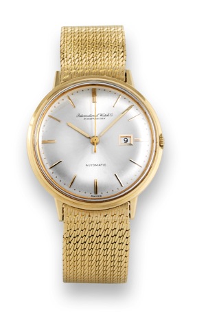 International Watc h Co..International Watch Co., (IWC), Schaffhausen, Automatic.movement No. 1696059, case No. 1700671, Ref. 603..Made in the 1960s..Very fine, self-winding (Pellaton system), center seconds.18K yellow gold wristwatch with date and an