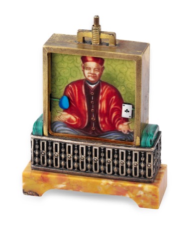 Didisheim Goldshmidt - Le Jongleur.Didisheim Goldshmidt, Fils Cie., Swiss, Le Jongleur, No. 58247. Made circa 1920..Fine and unusual digital automaton table timepiece..To be sold without reserve