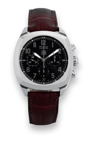 Tag Heuer, Monza Caliber 36.Tag Heuer, Monza Caliber 36, case No.188292.Ref. CR 5110. Made in the 2000s..Fine, cushion-shaped, self-winding, water-resistant.stainless steel wristwatch with round button chronograph.registers, date and a stainless steel Heu