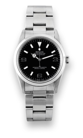 Rolex, Ref. 1470, Explorer Black Out.Rolex, Oyster Perpetual, Explorer, Superlative.Chronometer, Officially Certified, case No. E348946.Ref. 14270. Made in 1990..Fine, center seconds, self-winding, water-resistant.stainless steel wristwatch with a stainle
