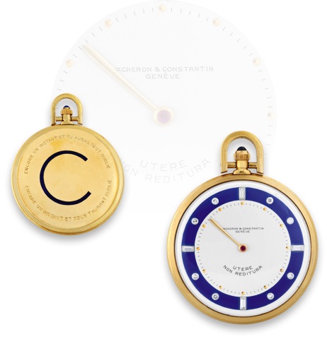 Vacheron Constantin _ The Unique.Single-Handed Dress Watch with Diamond.Dial _ The Only Watch with Single-Hand.ever Made by Vacheron Constantin.Vacheron Constantin, Geneve, movement No. 417554, case.No. 314882, Ref. 4582. Sold to H. Thommeu, Bruxell