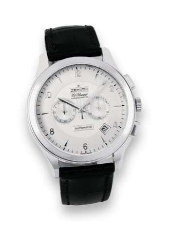 Zenith White Gold Grande Class.Zenith, El Primero, Chronometre, Automatic, No. 002/500.Ref. 65.0520.4002. Made in a limited series of 500 examples.in the 2000s..Fine, water-resistant, self-winding, 18K white gold.wristwatch with square button chronograph,