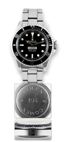 Jean Claude KUJUNDIC Rolex Ref. 5513, Comex First.Generation No. 194.Rolex, Oyster Perpetual, 660ft/200m, Submariner, case No. 2837916, Ref. 5513..Made in 1971 for the Comex Company..Very fine and very rare, center-seconds, self-winding, water-resistant, 