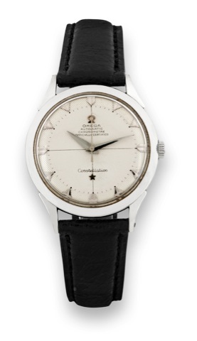 Omega Ref. 2648-1 Steel.Omega, Automatic Chronometre, Officially Certified.Constellation, movement No. 13156546, Ref. 2648-1..Made in 1953..Fine and rare, center-seconds, self-winding, stainless steel.Staybrite chronometer wristwatch with a stainless stee