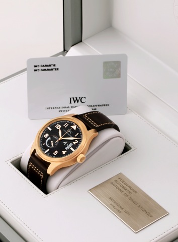 IWC Pink Gold Pilot, Limited Edition.Antoine De St Exup_ry.International Watch Co. (IWC), Fliegeruhr Edition Antoine.de Saint Exup_ry, No. 256/500, case No. 3275207, Ref..3201. Made in a limited edition of 500 pieces, circa 2007..Very fine and rare, cente