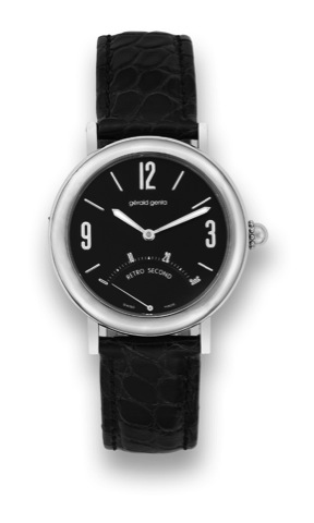 G_rald Genta _ Retro Second.Gerald Genta, Retro Second, case No. 94209, Ref. G.3610. Made in the 1990's..Fine, self-winding, stainless steel wristwatch with retrograde seconds and a stainless steel Gerald Genta buckle..To be sold without reserve