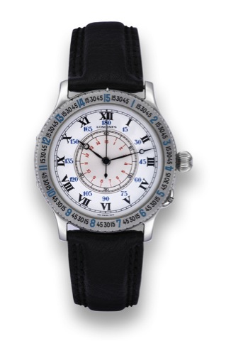 Lindbergh 37.Hour Angle Watch.Longines, Lindbergh - Hour Angle.Watch, No. 24949274, Ref. 989. 5215.replica of the famous navigator's watch.invented by Col. Chas. A. Lindbergh.and Longines in 1927, US Pat. 1923305..Made in 1987 to commemorate the 60th.anni