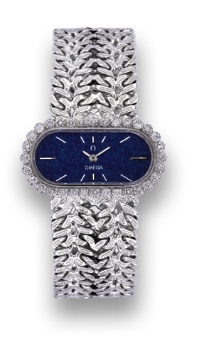 Omega, movement No. 23208210, case No. 8113325, Ref. 1031..Made circa 1970..Very fine and elegant, 18K white gold and diamond lady