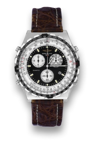 Breitling - Quartz - Chronograph.Breitling, Chronograph, Jupiter Pilot No. A59028, Ref. 6281. Made circa 1990..Fine, water-resistant, stainless steel quartz wristwatch with round button chronograph, registers, date and.a stainless steel Breitling buckle..