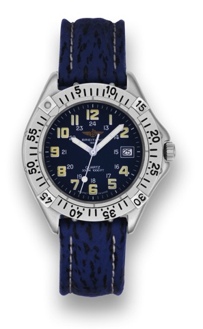 Breitling, 1884 Colt.Breitling, 1884 Colt Ocean, 300m./1000ft., case No. A57035, Ref. 9755. Made circa 1992..Fine, unusual, center seconds, quartz, water-resistant, titanium diver