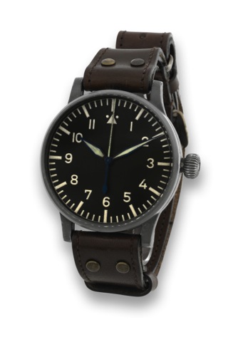 STOWA - B-UHR - WORLD WAR II - GERMAN AIR.FORCE (LUFTWAFFE).Stowa, Assembled by Walter Storz, Pforzheim, No. 6301.Instrument No. 127. Made in 1940..Fine, oversized, anti-corrosion matte nickel military pilot